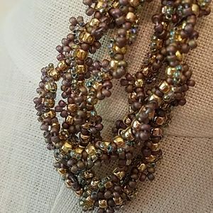 Beaded macrame choker necklace